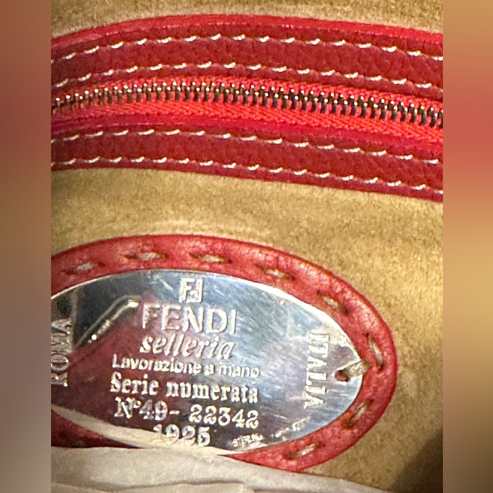 Fendi Sellaria Red Leather Bag w/Silver Hardware - Picture 4 of 12